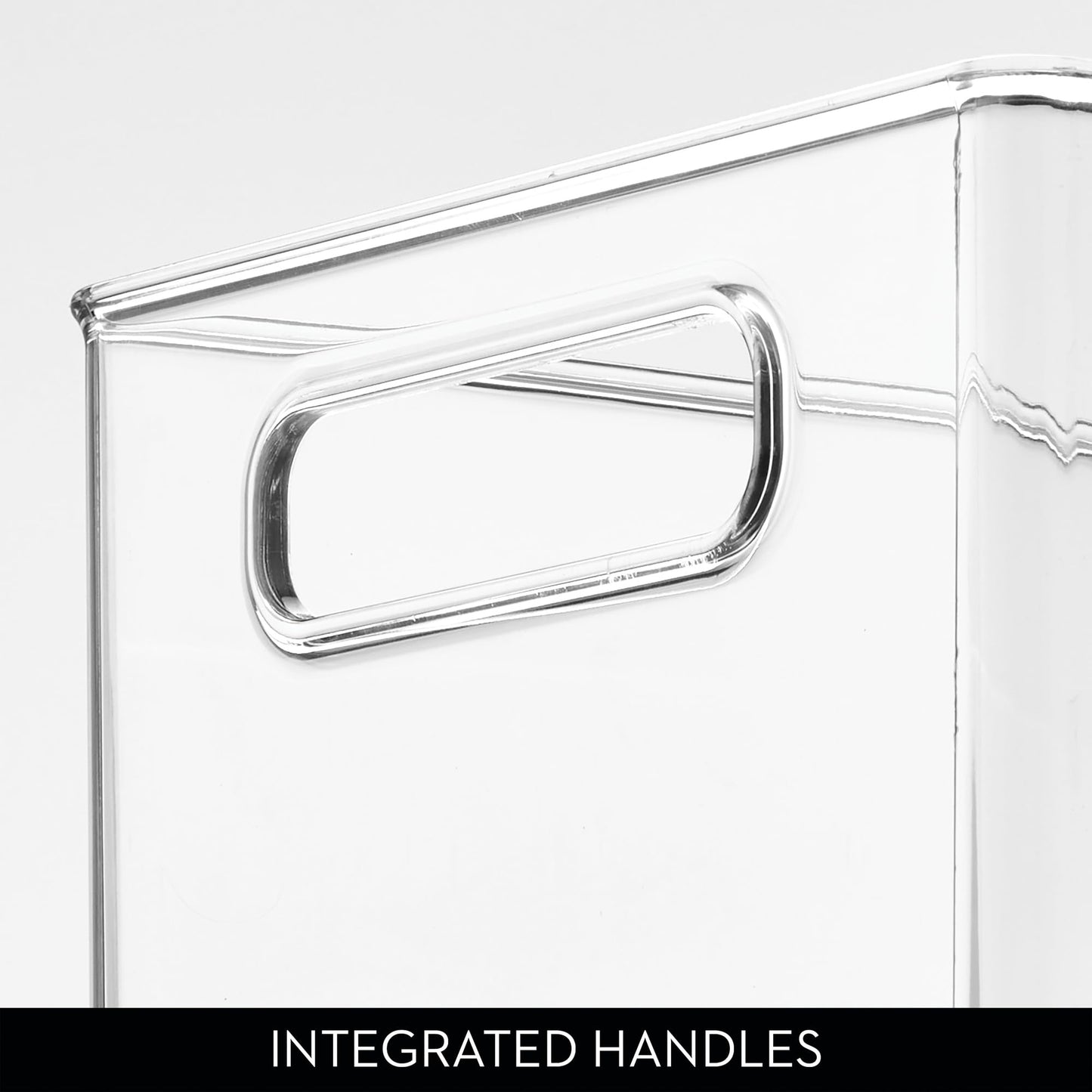 iDesign Stackable Fridge Bin - Kitchen Storage Bin for Pantry, Cabinets, or Fridge, Set of 2, Clear