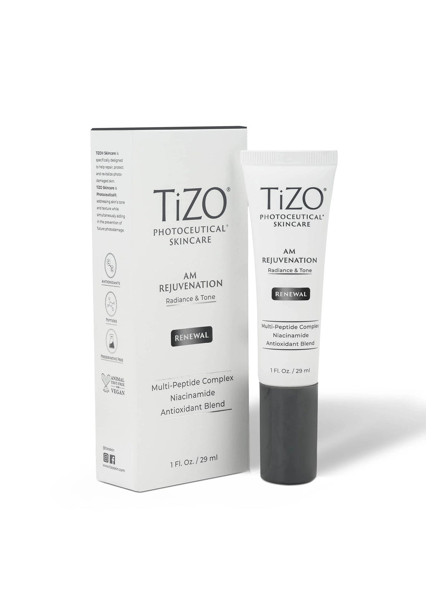 TiZO Photoceutical AM Rejuvenation | Repair with Peptides | Niacinamide | Powerful Antioxidants (Vitamins C & E)