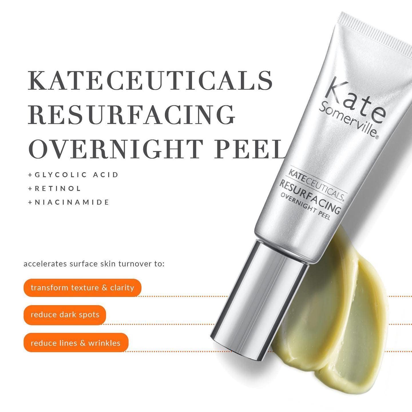 Kate Somerville KateCeuticals Resurfacing Overnight Peel | Clinic-Grade Face Peel | Powerful Anti-Aging Treatment | 1 Fl Oz