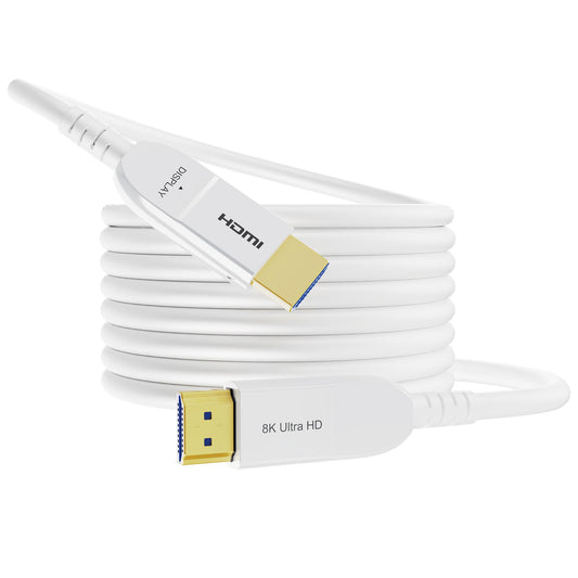 Anehmeta 8K Fiber Optic HDMI Cable 50FT, Long Active HDMI 2.1 Cable 48Gbps Ultra High Speed 8K@60Hz 4K@120Hz HDR10 eARC 3D HDCP 2.3 Compatible for Laptop, PC, Monitor, PS5, PS4, Xbox, HDTV, Projector