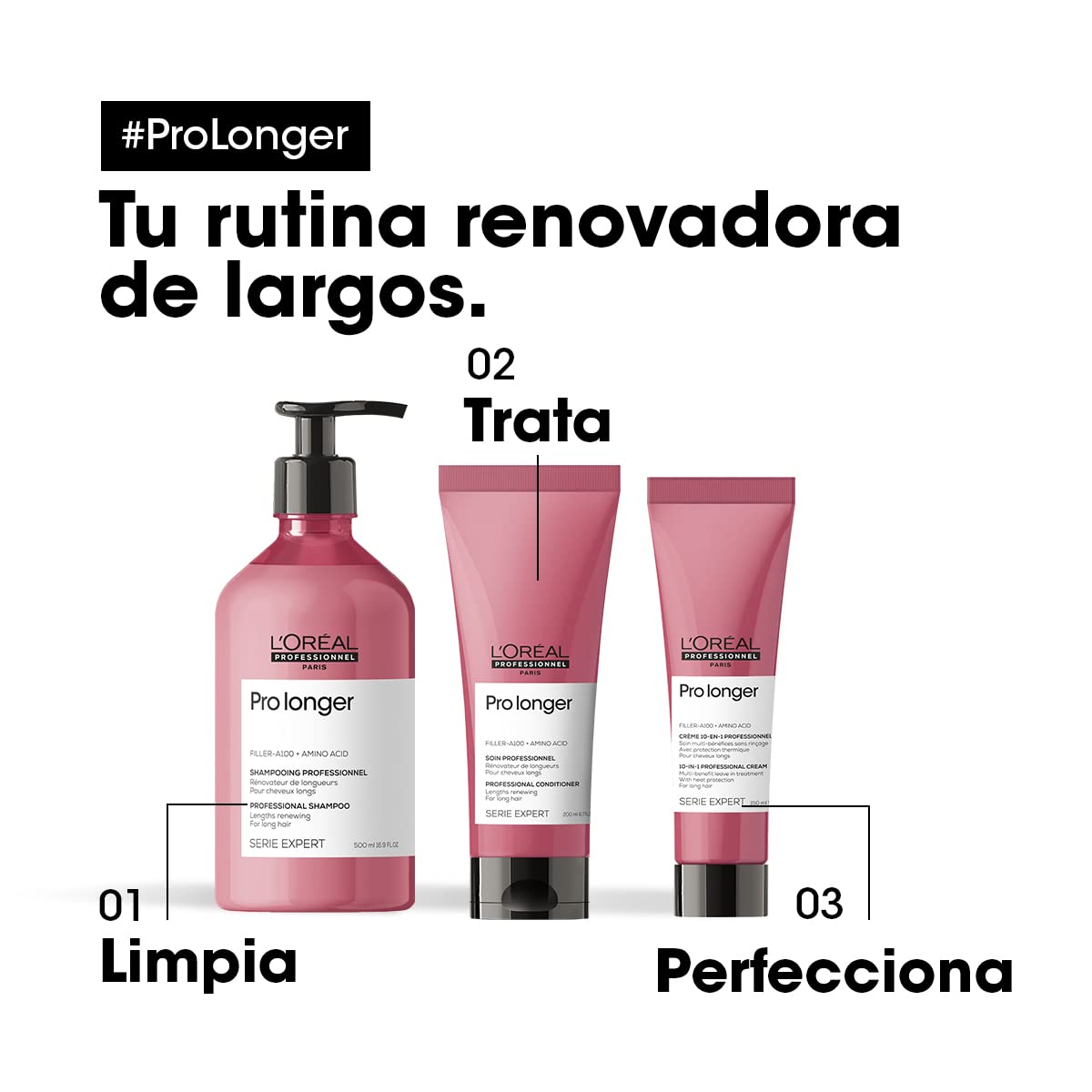 L'Oreal Professionnel Pro Longer Heat Protectant Cream - For Thinned Hair, Fills and Visibly Reduces Appearance of Split Ends, Provides Thicker Hair and Shine