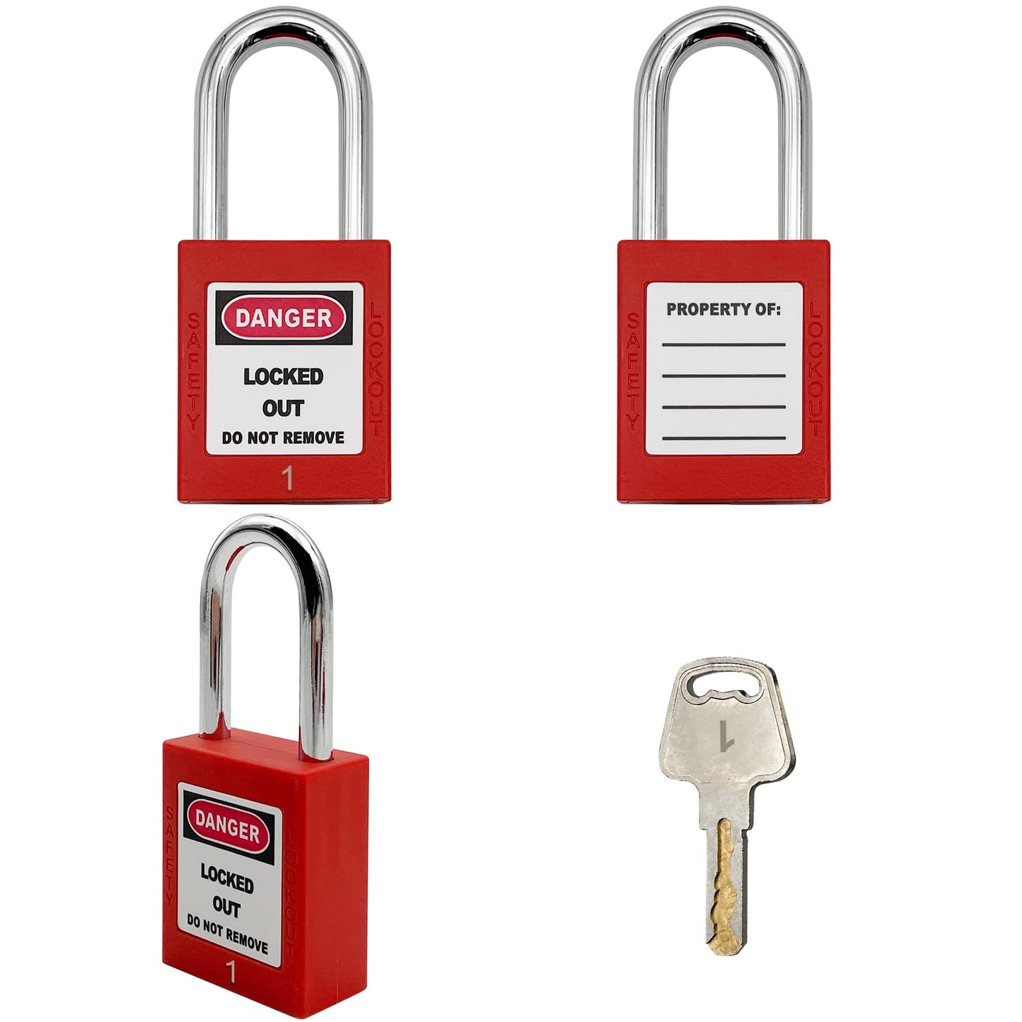 Lockout Tagout Locks, Safety Padlocks, Loto Keyed Differently Lock Out Tag Out Device Plastic with Lockout TagOut Tags