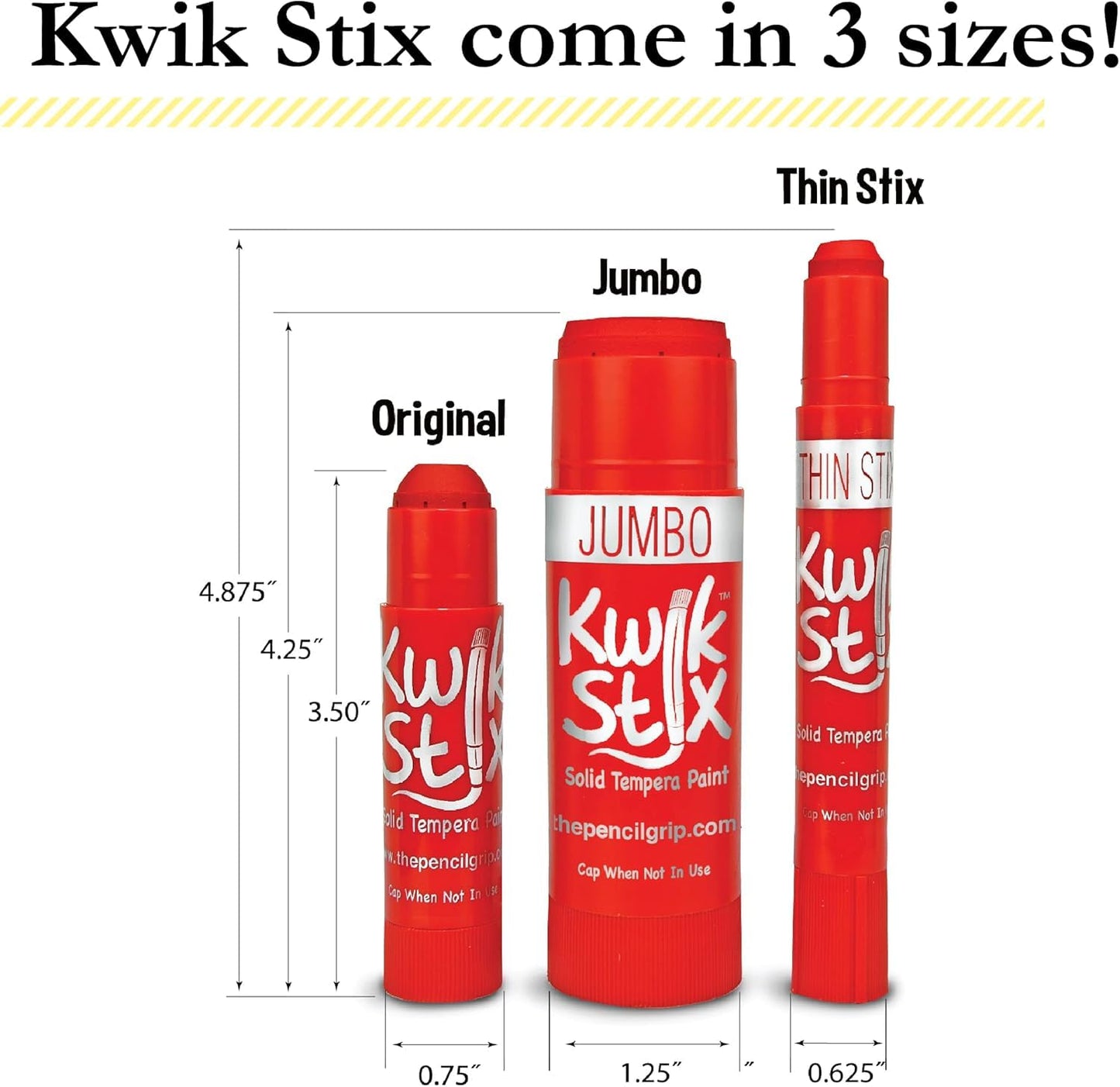 Kwik Stix Solid Tempera Paints, Original Size, Neon Colors, Set of 72