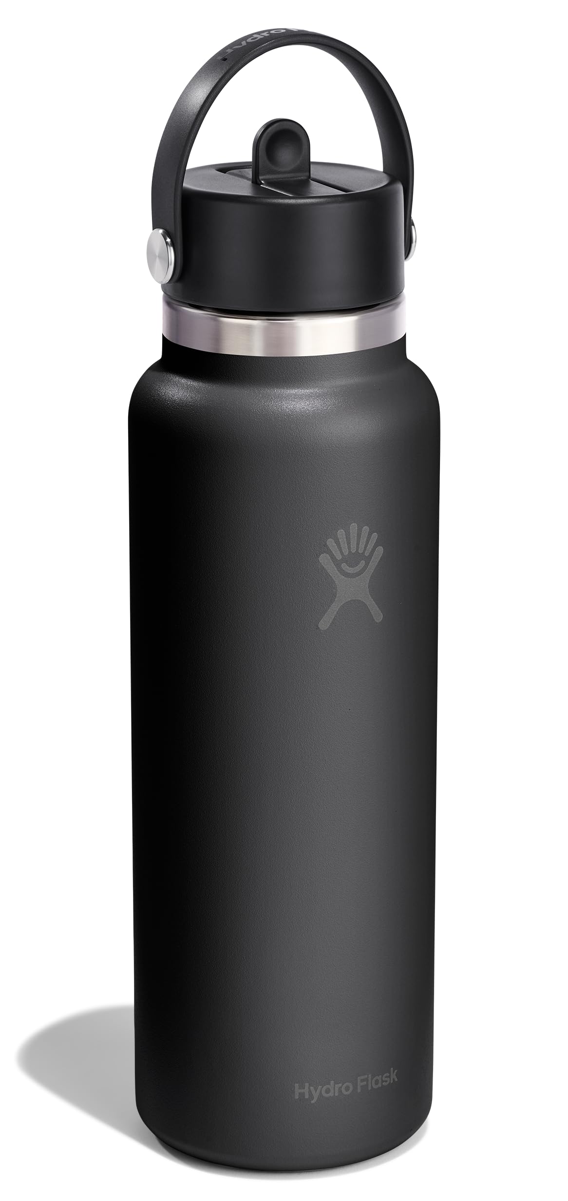 Hydro Flask Water Bottle - Insulated Stainless Steel - Wide Straw Lid, Non Spill, Leakproof in 40 Oz Tonal Black