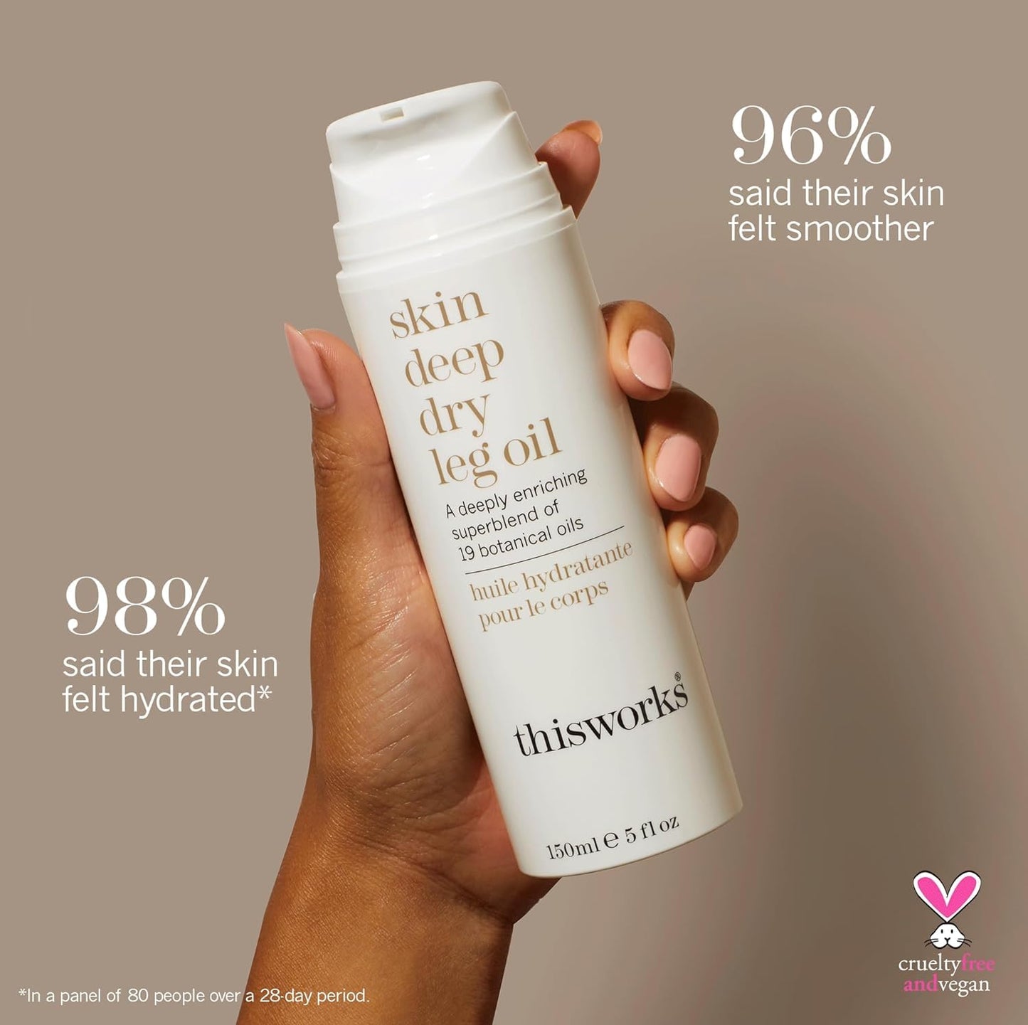 THISWORKS skin deep dry leg oil: Deeply Enriching Blend of 9 Essential Oils for Shiny, Soft Skin, 5.28 Fl Oz (150ml)
