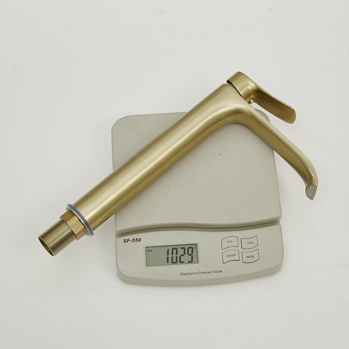 Tall Vessel Sink Faucet Bathroom Waterfall Faucet Brushed Gold Finished Single Handle Matte Black Vanity Bathroom Faucet Basin Mixer Tap with Water Supply Hose and Pop Up Sink Drain