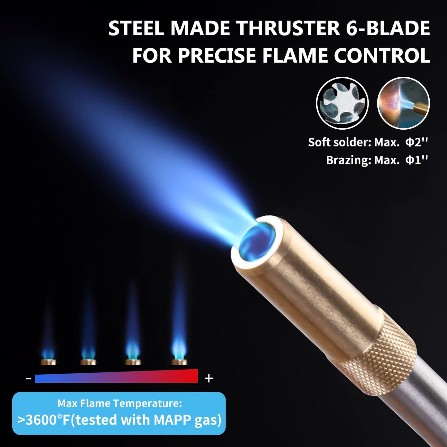 TAUSOM MAPP Map Gas Torch Kit with Holster, Adjustment Knob Trigger Start Propane Hose Torch for Brazing, Soldering, Welding, Plumbing, HVAC