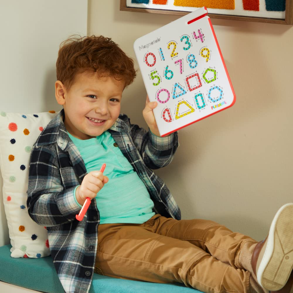 Magnatab Playskool Numbers and Shapes — Magnetic Board Toy Letter Tracing for Toddlers Learning and Sensory Drawing — for Kids Ages 3 and Up