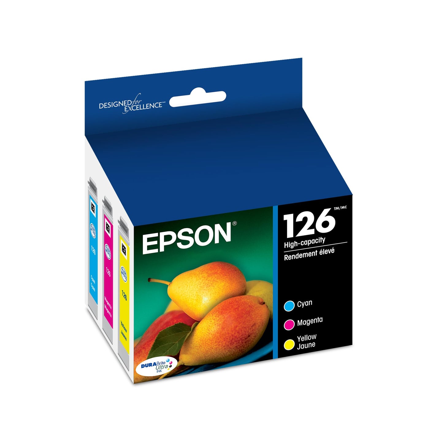 EPSON 126 DURABrite Ultra Ink Color Combo Pack For WF-3520, 3530, 3540, 520, 545, 630, 633, 635, 645, 7010, 7510, 7520, 840, 845 and other select models