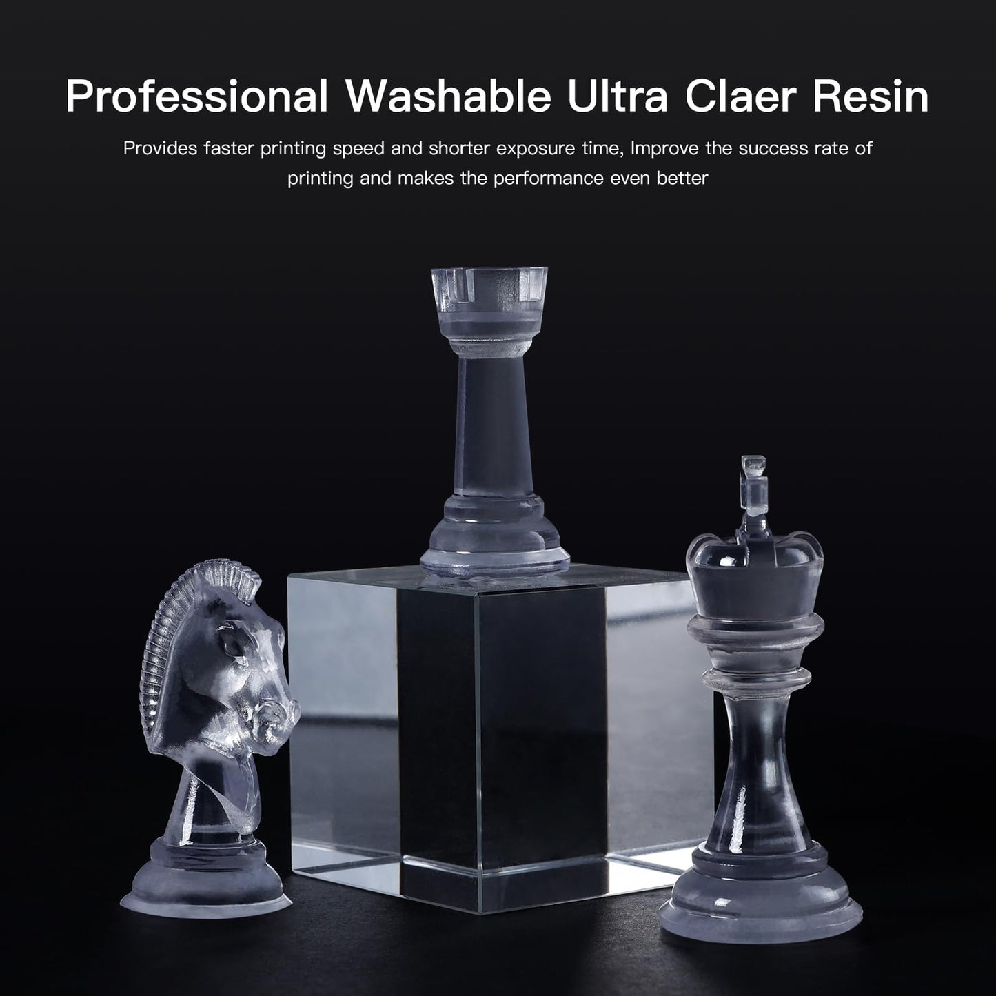 NOVA3D Ultra Clear Water Washable 3D Printer Resin High Precision 405nm LCD UV Fast Curing 3D Printing Resin for LCD DLP Resin 3D Printers, Resist Yellowing ＆ Low Odor (Ultra Clear, 1kg)