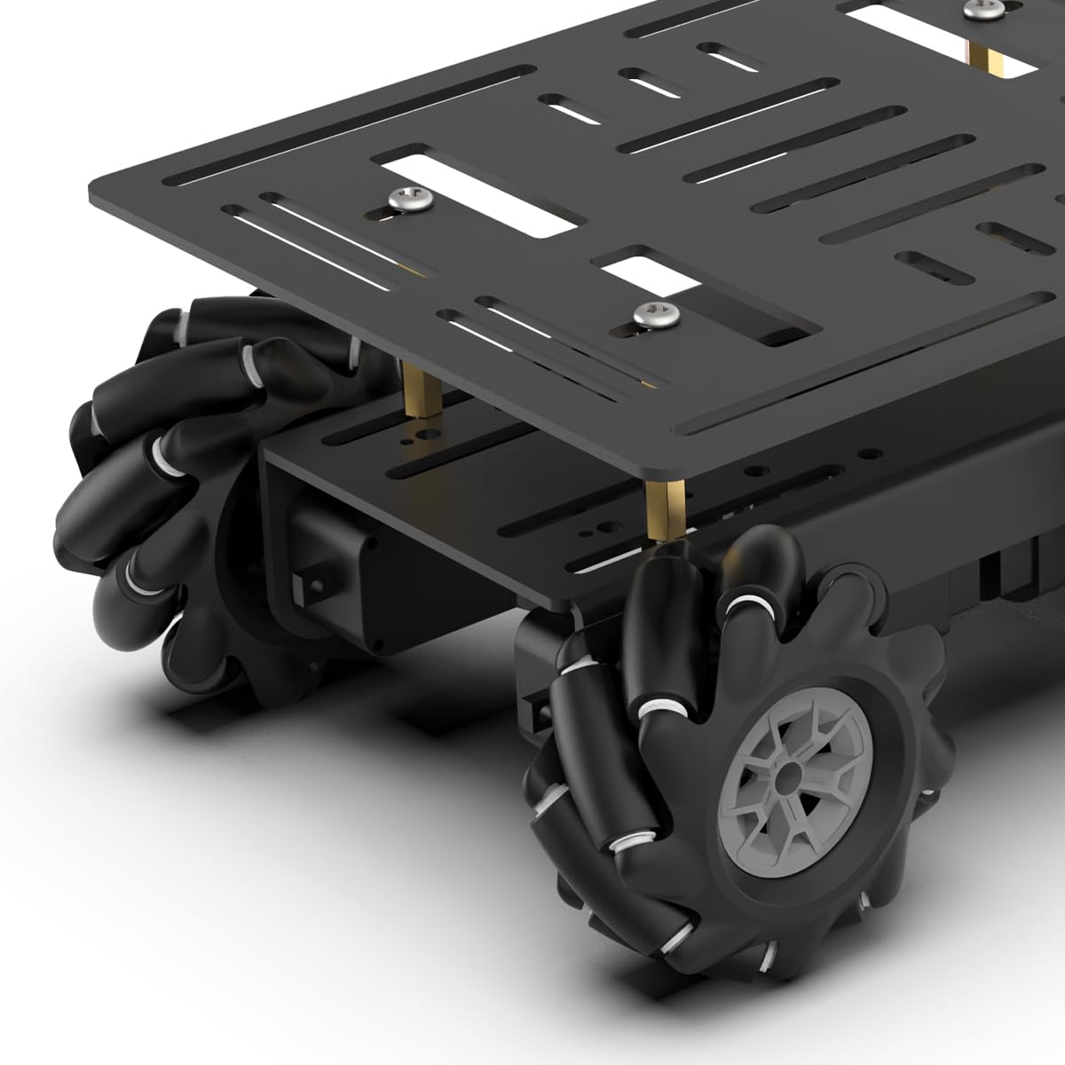 LewanSoul Mecanum Robot Chassis Car Kit with 360° Omnidirectional Wheel, Aluminum Alloy Frame, TT Motor, 66mm Omnidirectional Wheels, Robotic Moving Platform Robot Car DIY Kit (Unassembled)