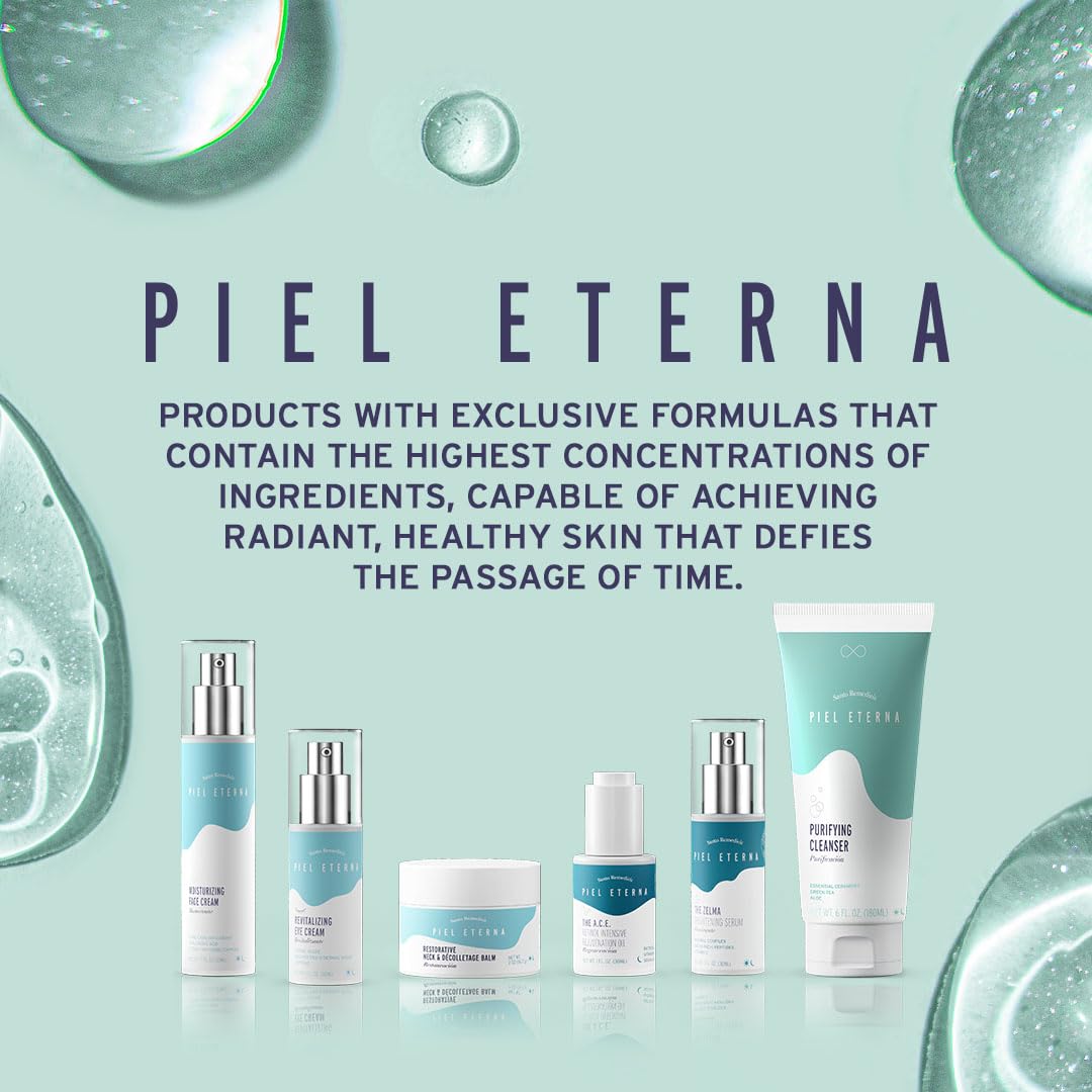 Santo Remedio, Piel Eterna, Moisturizing Face Cream, Hydrates Skin, Daily Moisturizer, Day and Night Cream, Contains Hyaluronic Acid, Vitamin E, Niacinamide, For All Skin Types, 1.7 Fl. Oz. / 50 ml