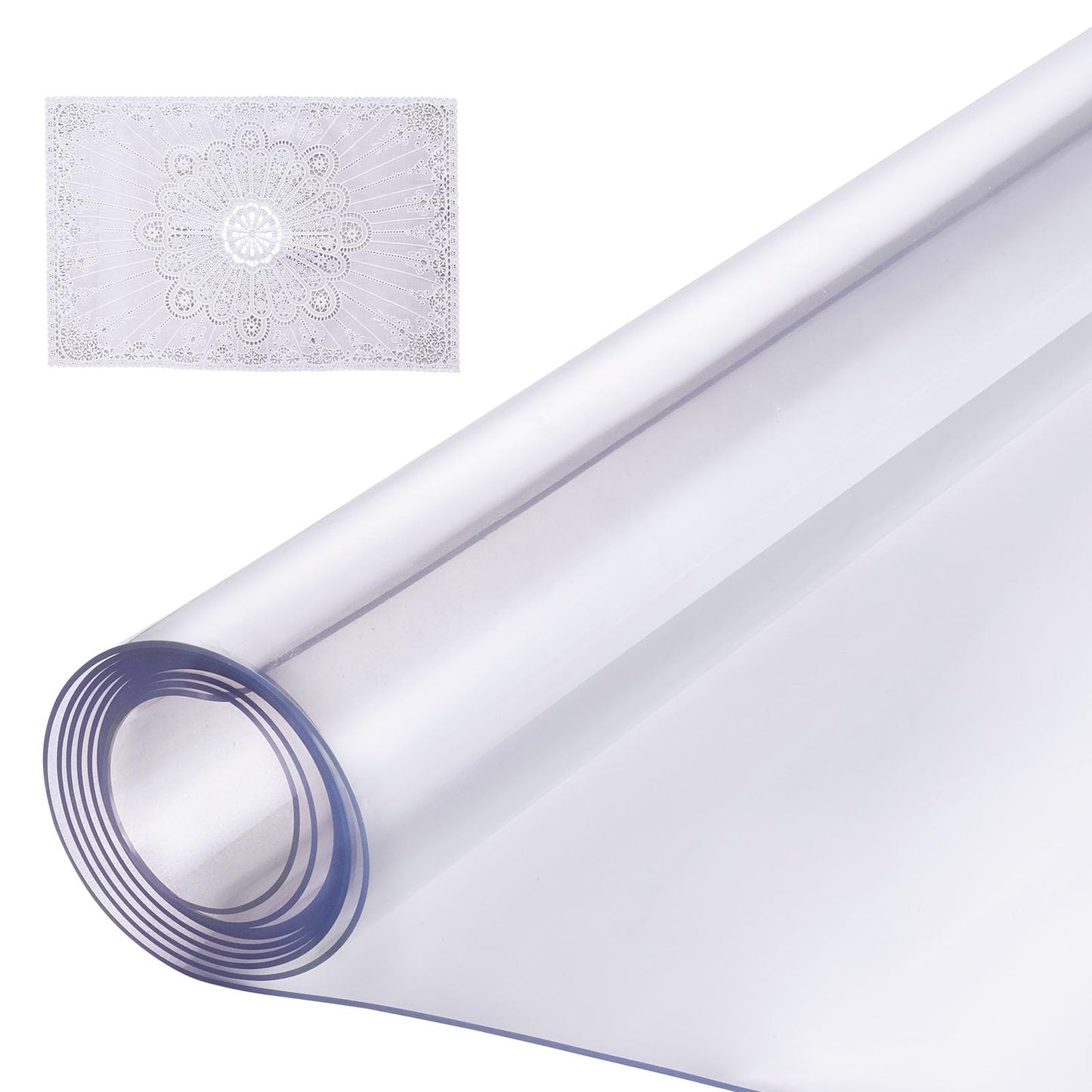 VEVOR Plastic Table Cover, 42 x 96 Inch 1.5 mm Thick Clear Rectangle PVC Desk Mat Protector, Waterproof & Easy Cleaning Desk Pad Tablecloth, for Office Dresser, Dining Room, Night Stand