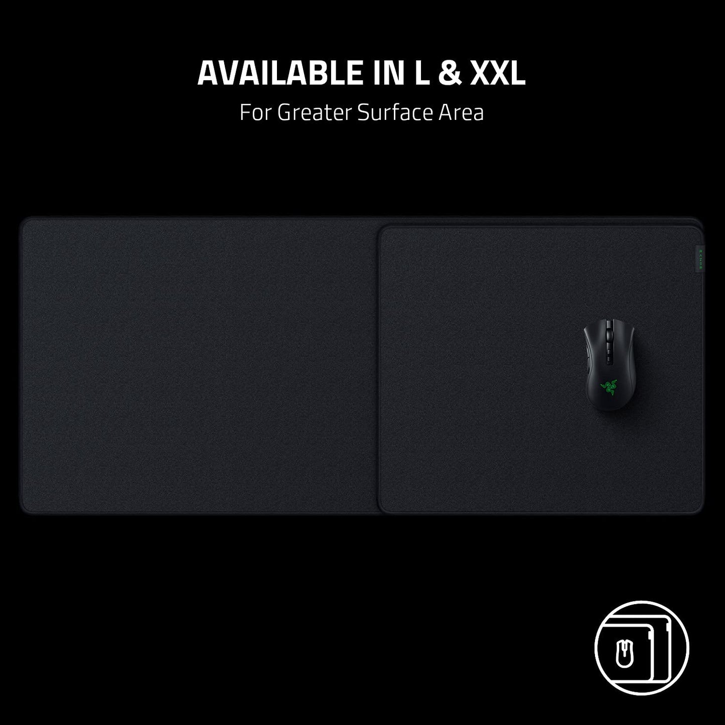 Razer Strider Hybrid Mouse Mat with a Soft Base & Smooth Glide: Firm Gliding Surface - Anti-Slip Base - Rollable & Portable - Anti-Fraying Stitched Edges - Water-Resistant - XXLarge