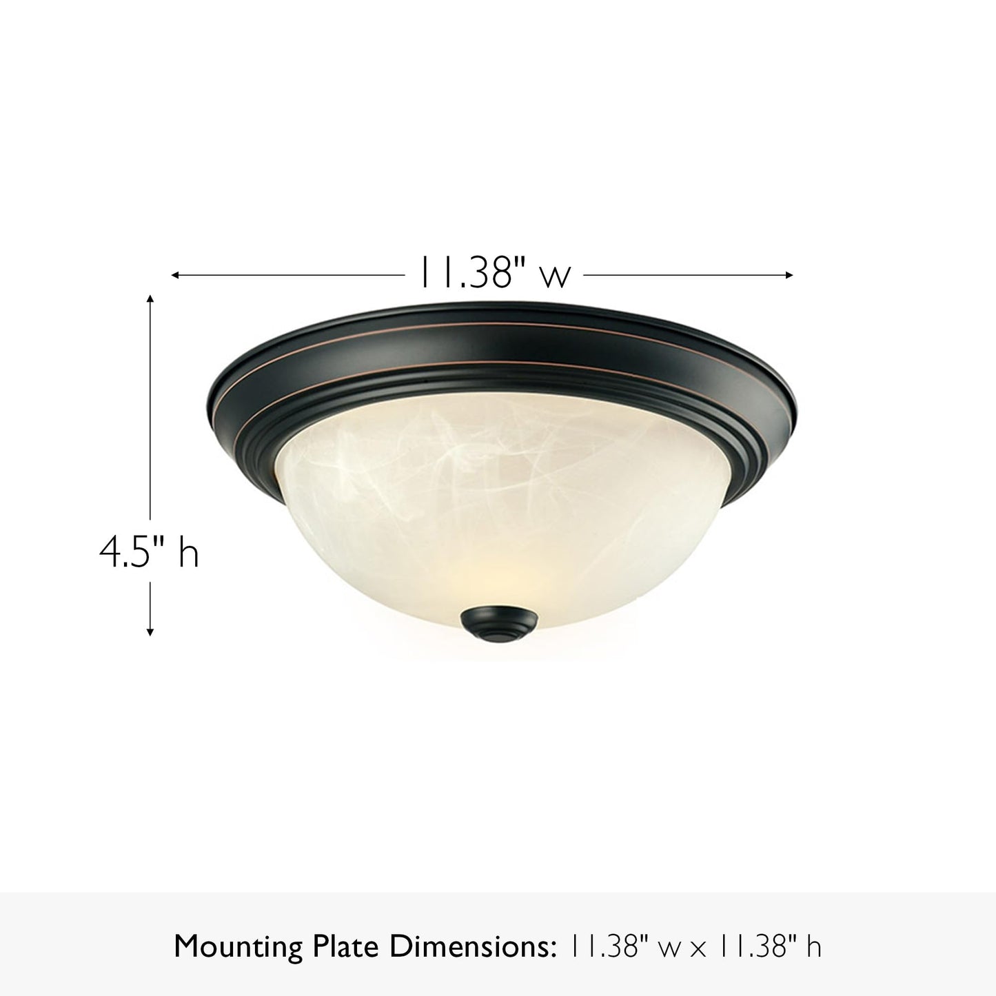 Design House 587519 Traditional 2 Pack 2-Light Indoor Dimmable Ceiling Light with Alabaster Glass for Bedroom Hallway Kitchen Dining Room, Oil Rubbed Bronze, 11-Inch