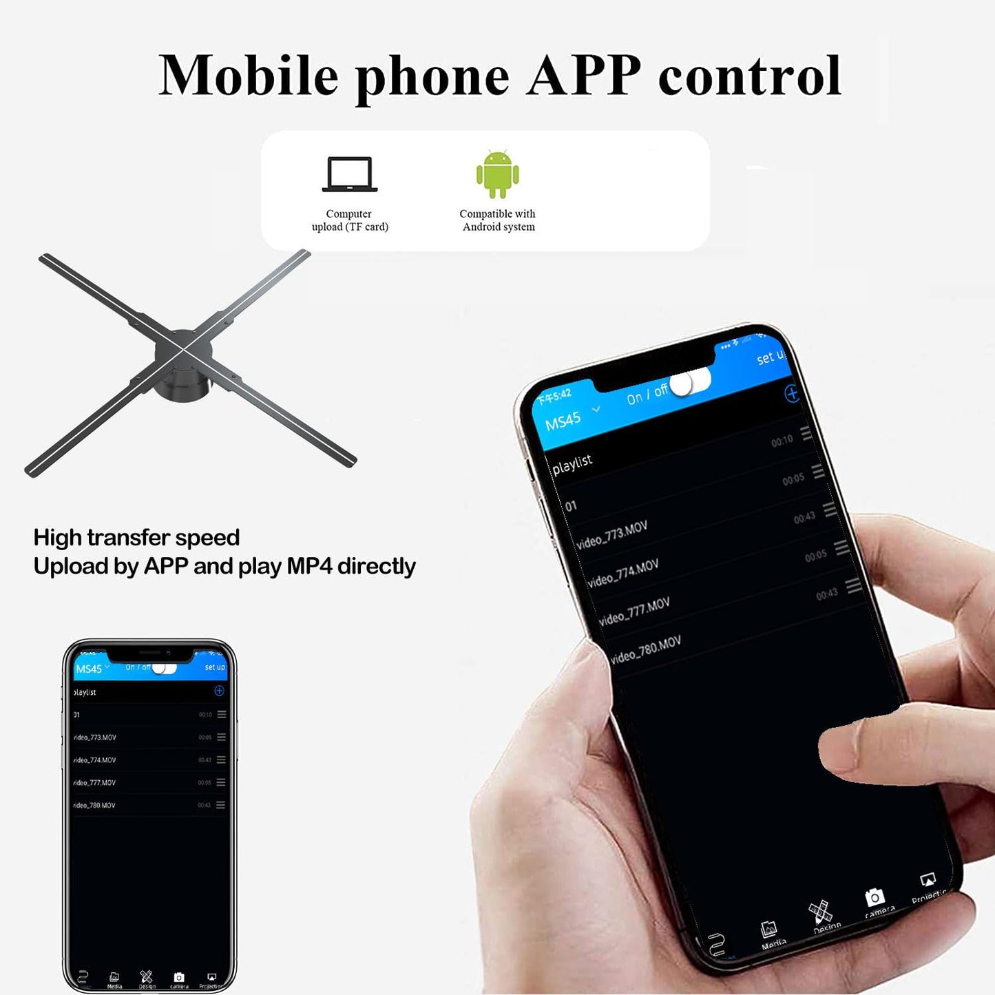 3D Hologram Fan,18.1"Hologram Fan with Remote/Bluetooth/WIFI/700 Video Library,Missyou Holographic Fan with HD LED 2000*1444PX Resolution Picture Fan Spinner Small for Shop/Bar/Christmas/Halloween