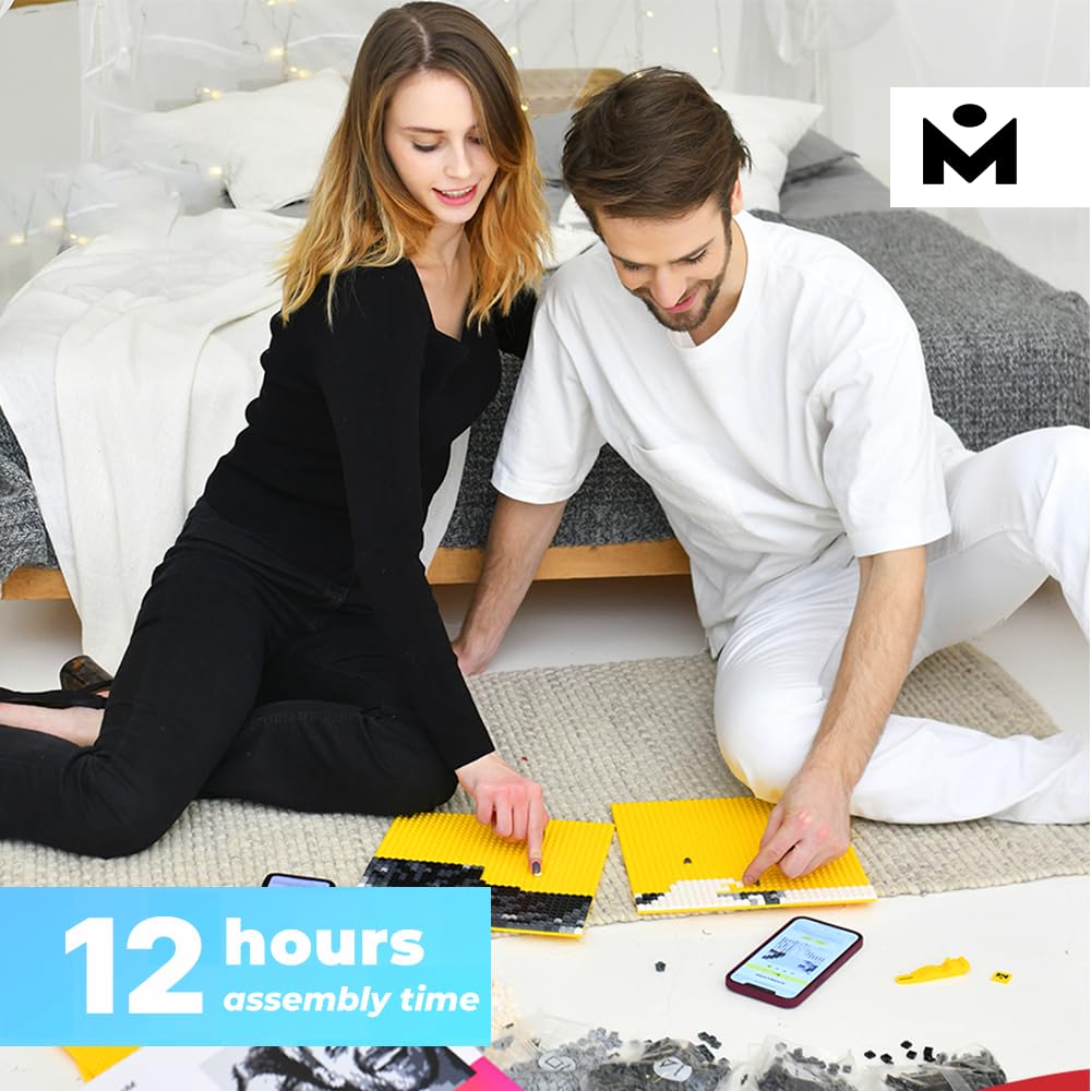 MOZABRICK Colour S - Clamp Building Block Mosaic Photo Kit, Personalised Gift, Custom, Picture Building Kit, Pixel Art Plug-In Building Block Painting