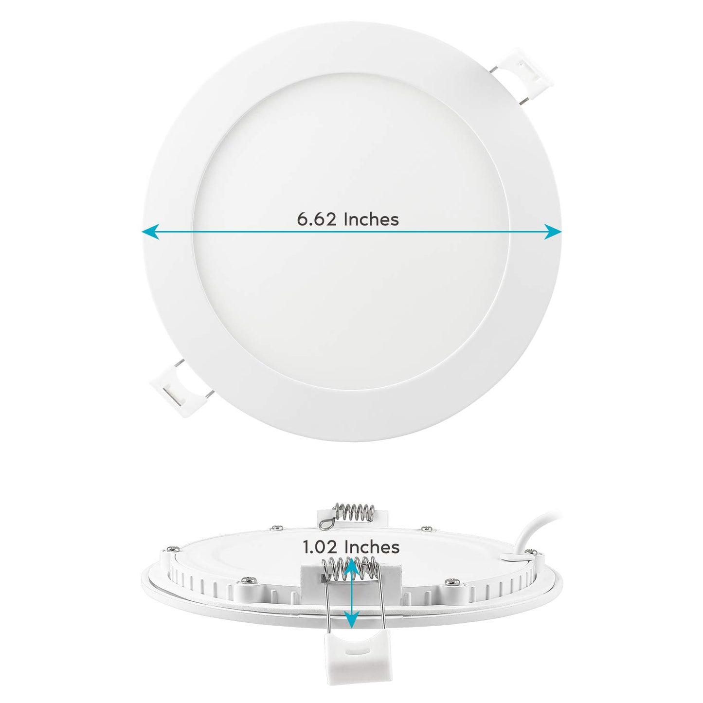 LUXRITE 6 Inch Ultra Thin LED Recessed Light with J-Box, 12W, Color Temperature Selectable 2700K | 3000K | 3500K | 4000K | 5000K, Dimmable Wafer Light, 1000 Lumens, Energy Star, IC Rated (4 Pack)