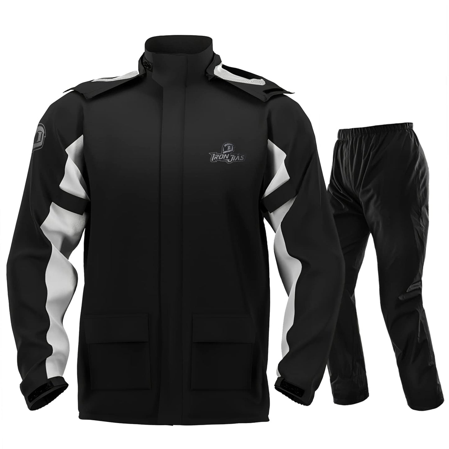IRON JIA'S Rain Suit, Motorcycle Rain Gear for Men & Women, Waterproof Jacket and Pants, Breathable Reflective Raincoat