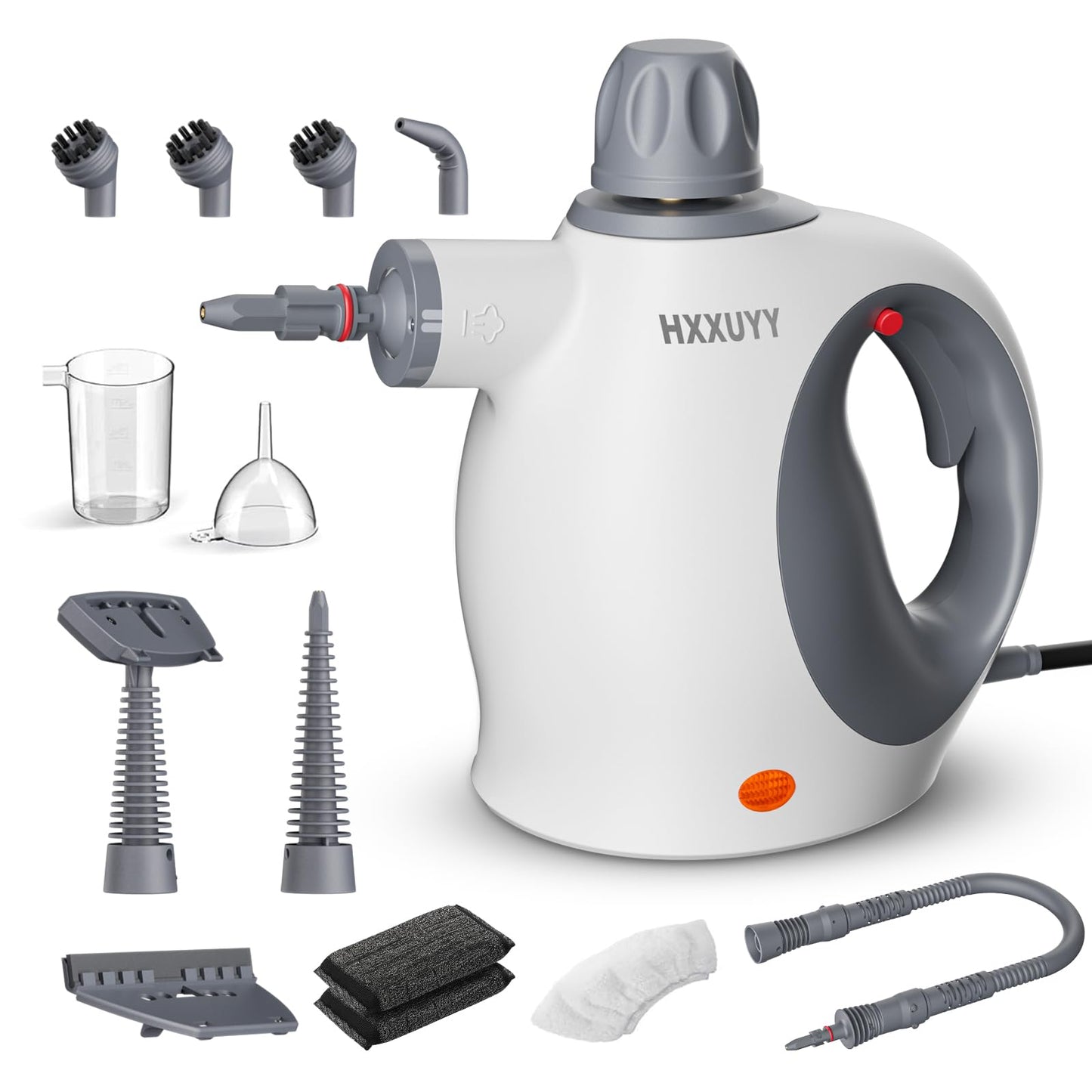 Multi-Surface Handheld Pressurized Steam Cleaner with 13 PCS Accessory ，Portable Steamer for Cleaning, Multipurpose Steam Cleaner for Home/Car/Bathroom/Grease/Upholstery/Floor/Grout and More (White)