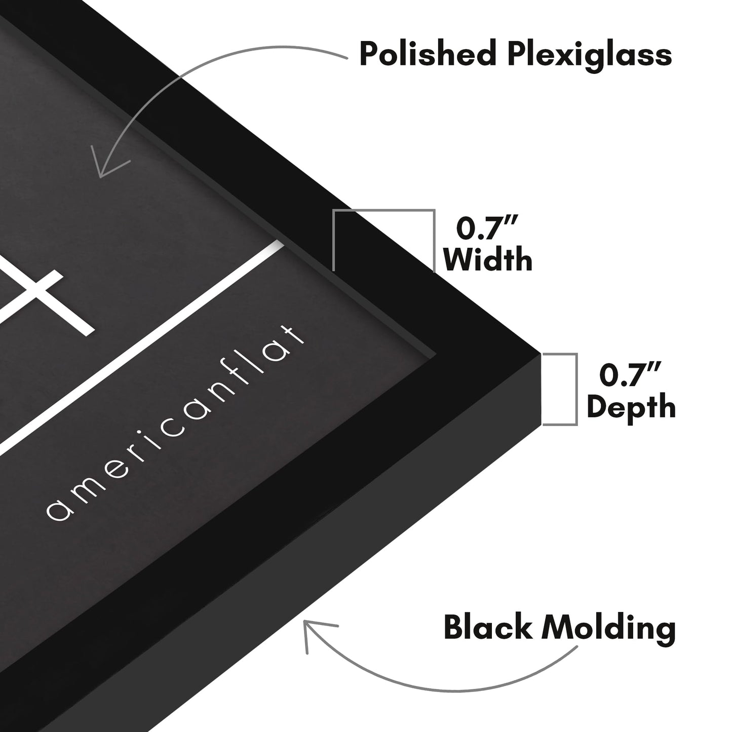 Americanflat 16x24 Poster Frame with Polished Plexiglass - Streamline Collection - Thin Border Picture Frame for Wall Display - Hanging Hardware Included - Black