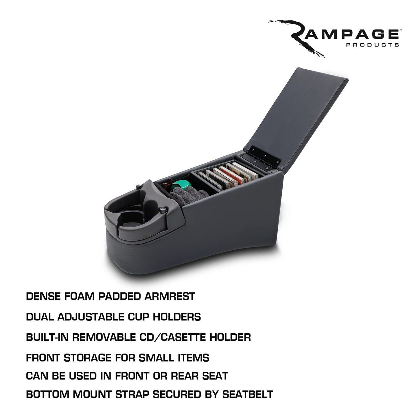 RAMPAGE PRODUCTS Universal Truck Bench Console | Charcoal | 39223