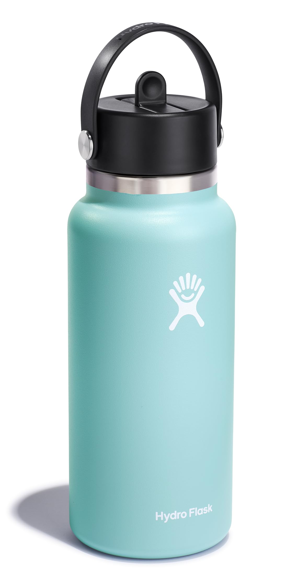 Hydro Flask Water Bottle - Insulated Stainless Steel - Wide Flex Straw Lid, Non Spill, Leakproof and Refillable in 32 Oz Dew
