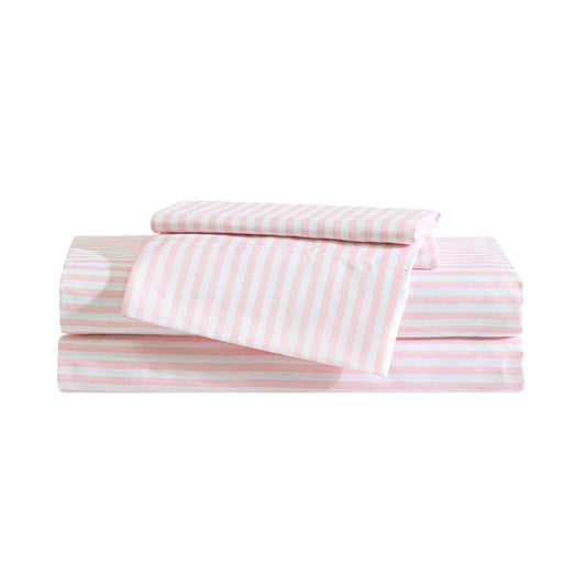 Eddie Bauer Kids - Queen Sheet Set, Ultra-Soft Microfiber Bedding with Fully Elastic Fitted Sheet, Kids Bed Set with Pillowcases, Easy Care Bedding (Little Stripe)