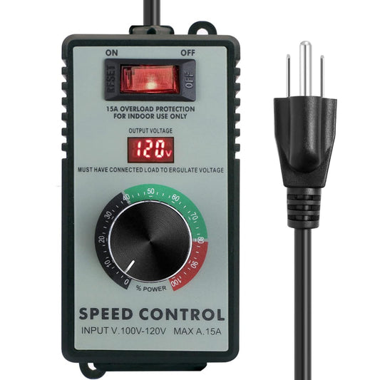 AC Motor Speed Controller 120V 15A Variable Speed Controller & Fan Speed Controller, Electronic Voltage Regulator for Electric Motors with Overload Protection, LED Display for Precise Control