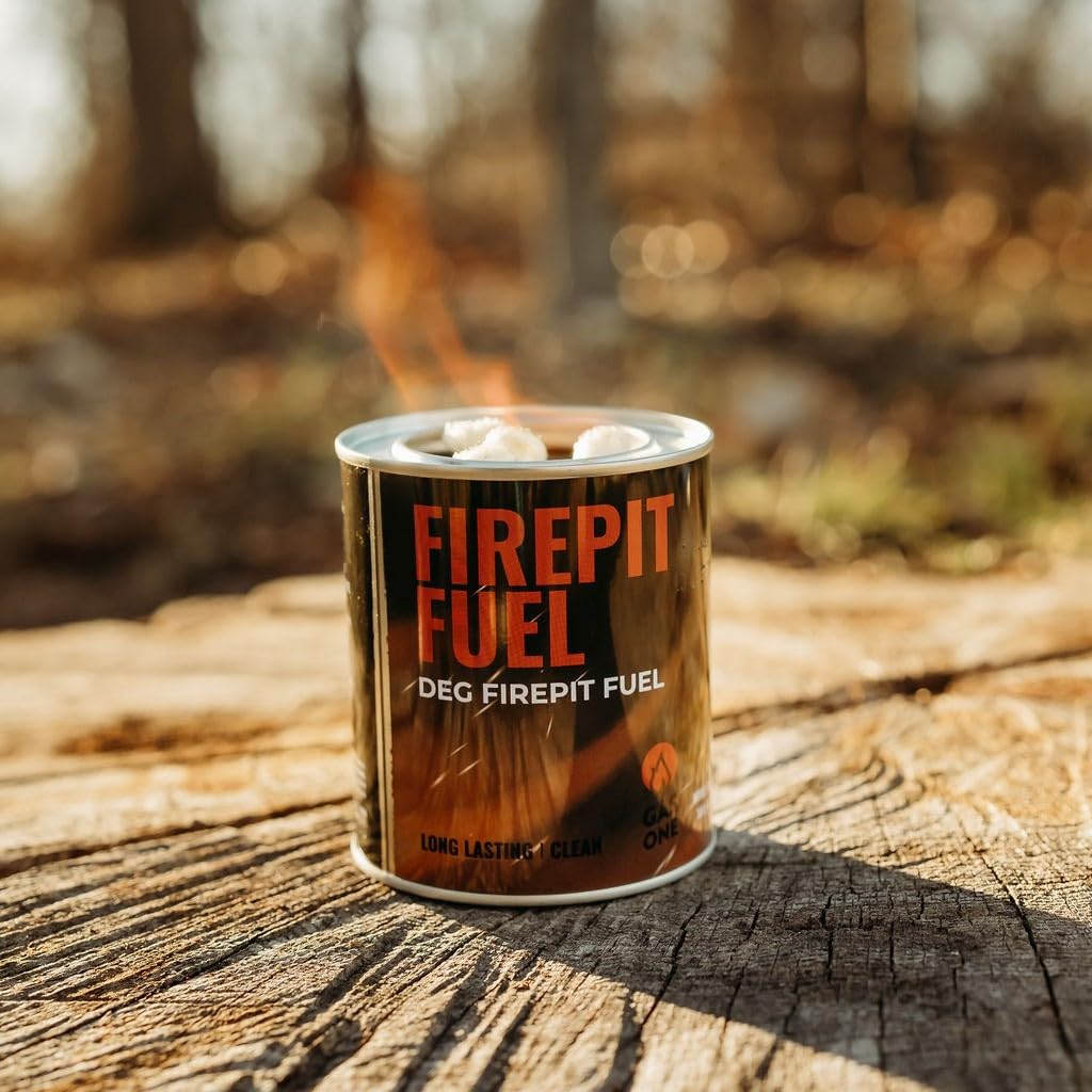 GasOne 8-Pack Firepit Fuel – Safe Wick Fuel for Fire Pit – Portable Fire Pit with 3 Hours Burn Time per Canister - Ideal for Entertaining, Ambiance