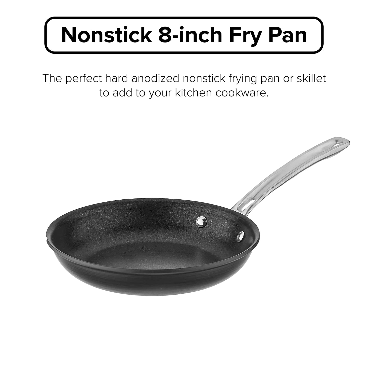 Viking Non Stick Frying Pan, 8 Inch Hard Anodized Kitchen Cookware, Gray