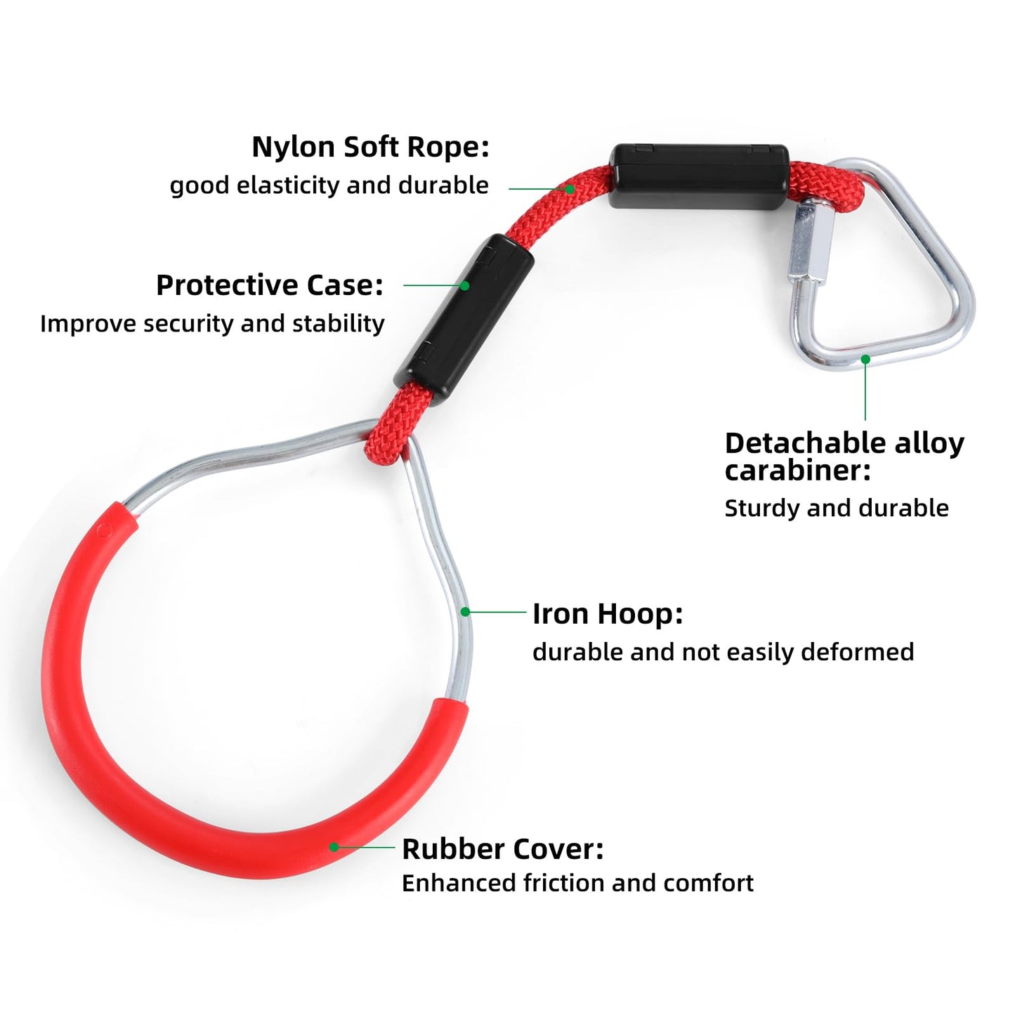 PELLOR Hanging Ninja Rings, Fitness Gymnastic Rings Backyard Playground Training Equipment Play Set for Kids Adult, Ninja Warrior Obstacle Course Accessories