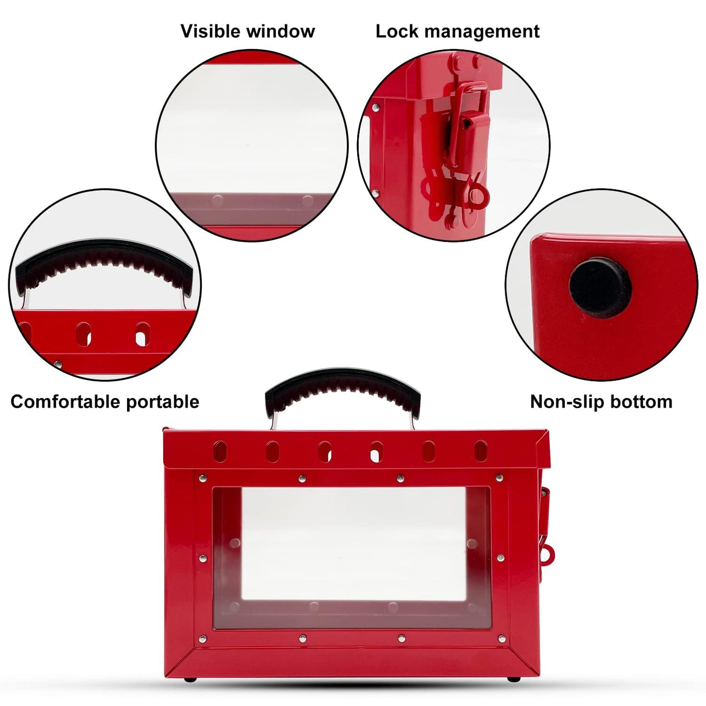 SAFBY Lockout Tagout Box Kit Portable Safety Group Padlock Box with 13 Loto Locks Lock Out Tag Out Station (1pcs Loto Box with 13 Locks)