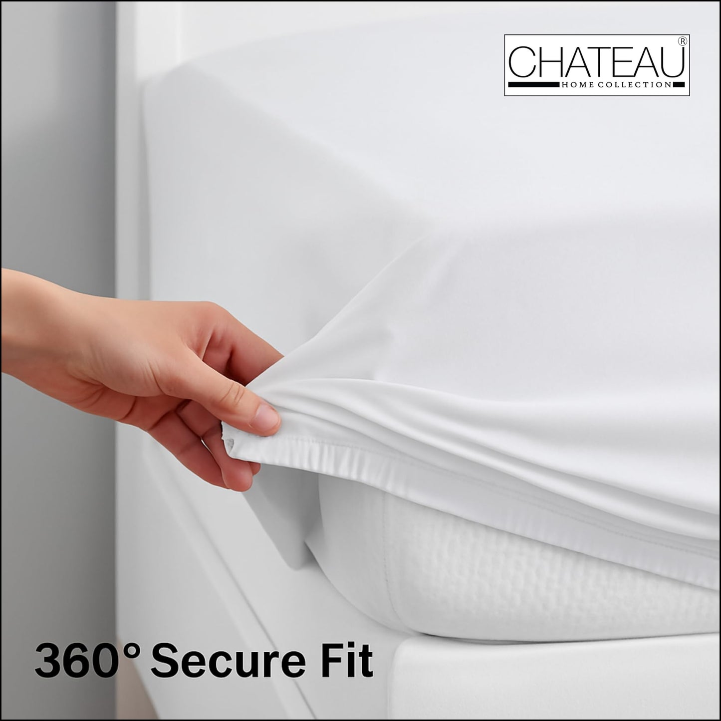 CHATEAU HOME COLLECTION Organic Cotton Sheets King Size – 100% Organic Sky Blue Bed Sheets, Deep Pocket Fitted Sheet, Cooling & Breathable, Sateen Weave, Fits Upto 17" Mattress