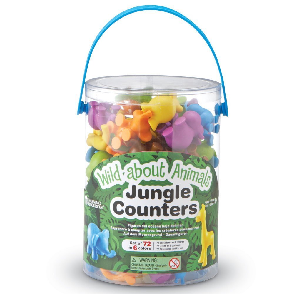 Learning Resources LER3361 Wild About Animals Jungle Counters, Counting & Sorting Toy, 72 Pieces, Ages 3+