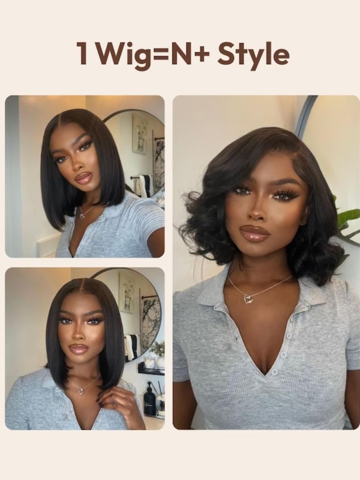 UNICE Bye Bye Knots Wig Yaki Kinky Straight Bob Wigs Human Hair Pre Bleached Invisible Knots 7x5 Lace Front Wigs Human Hair Pre Everything Glueless Wigs Pre Plucked Pre Cut Lace 12 inch