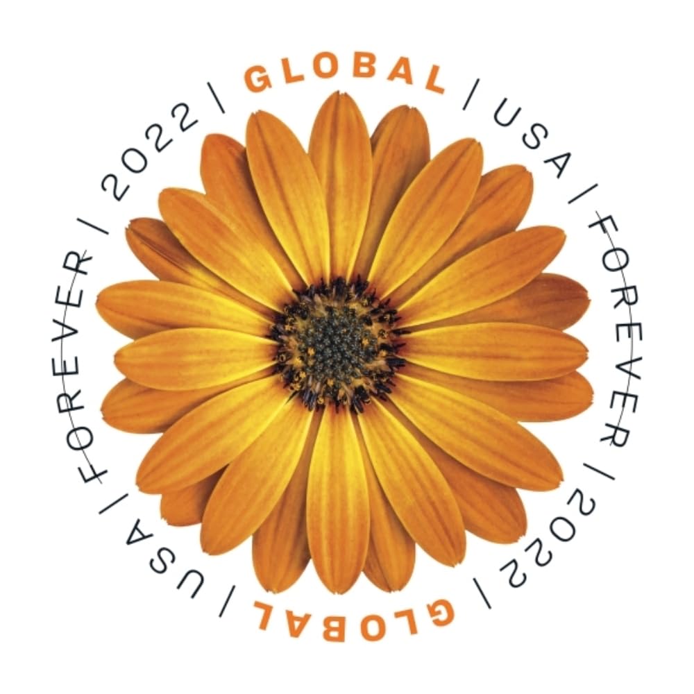 2022 Global Forever International Mail African Daisy Postage Stamps (1 Sheet, 10 Stamps)