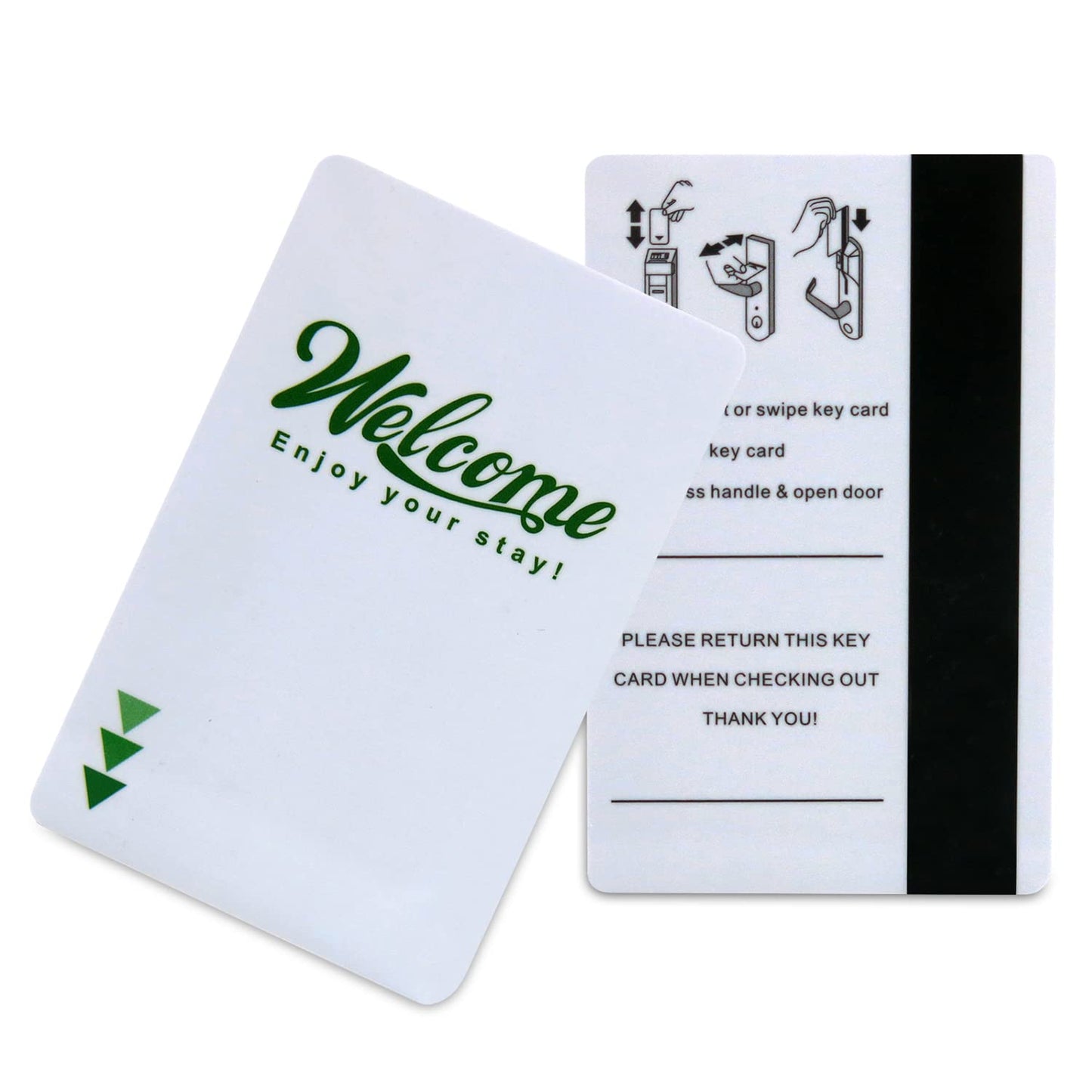 Gialer 250 Pack Hotel & Motel Key Cards Welcome Enjoy Your Stay Card Magnetic Strip Door Card(Green)