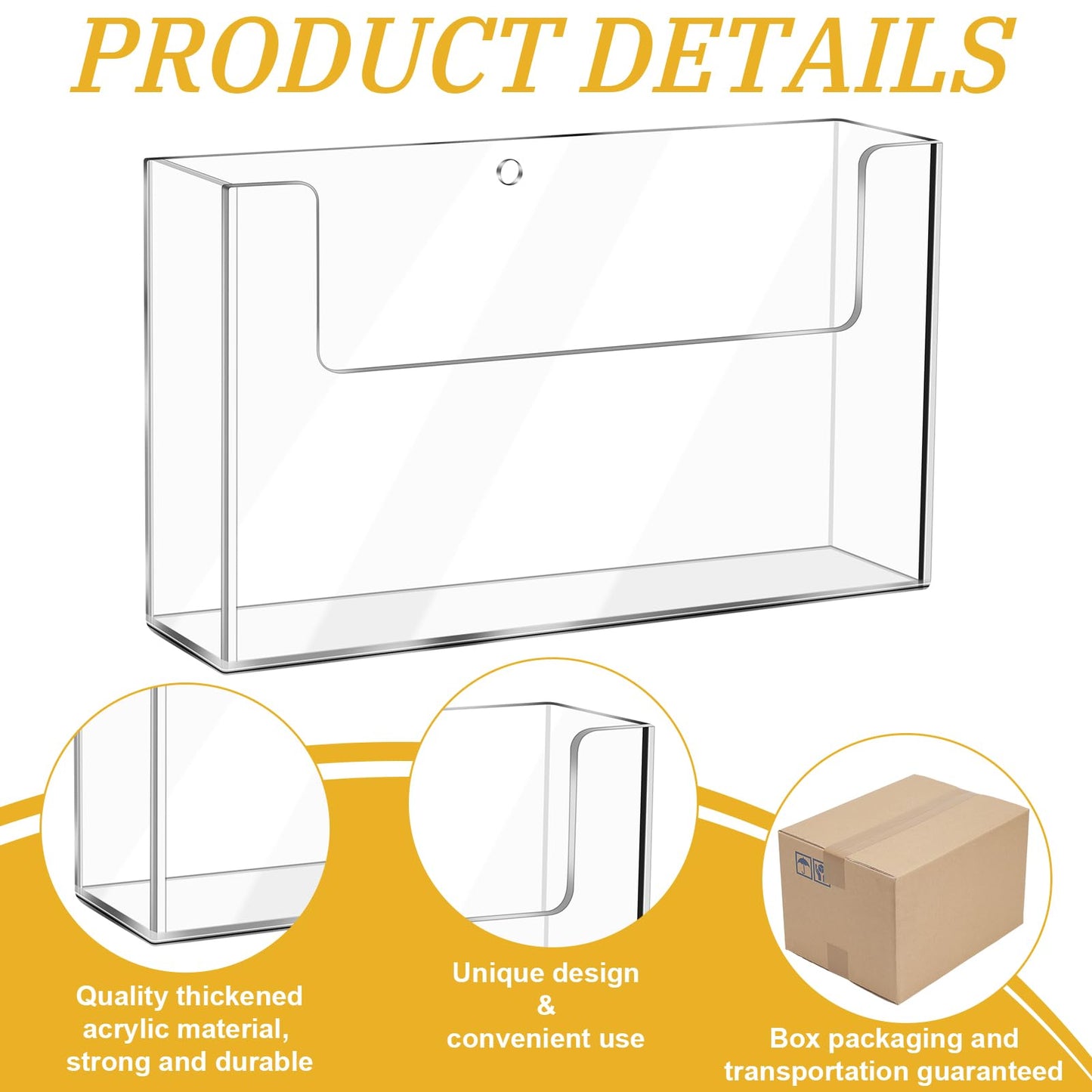 DoubleFill Post Card Holder Display Stand 6 x 4 Inch Wall Mount Index Clear Acrylic Organizer Small Brochure Hanging Pamphlet Holder for Flyer Magazine File Display(12 Pack)