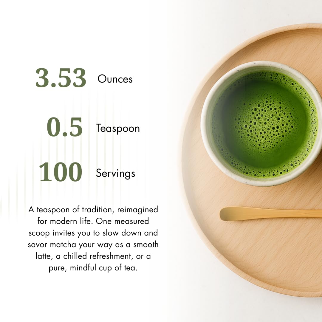 Nippon Matcha – Organic Ceremonial Grade Japanese Matcha Green Tea Powder – First Harvest from Uji, Kyoto – USDA Certified, Stone-Ground, Smooth & Vibrant (100g/3.53oz)