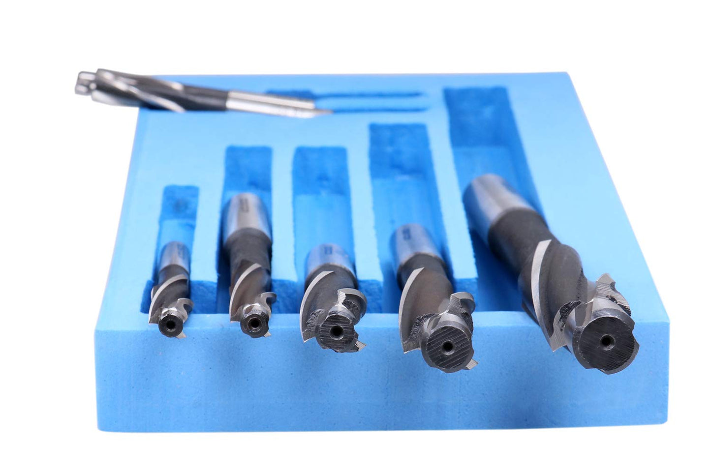 Accusize Industrial Tools 7 Pc Metric Hss Solid Capscrew Counterbore Set, 3 Flute, Straight Shank, 508S-007m