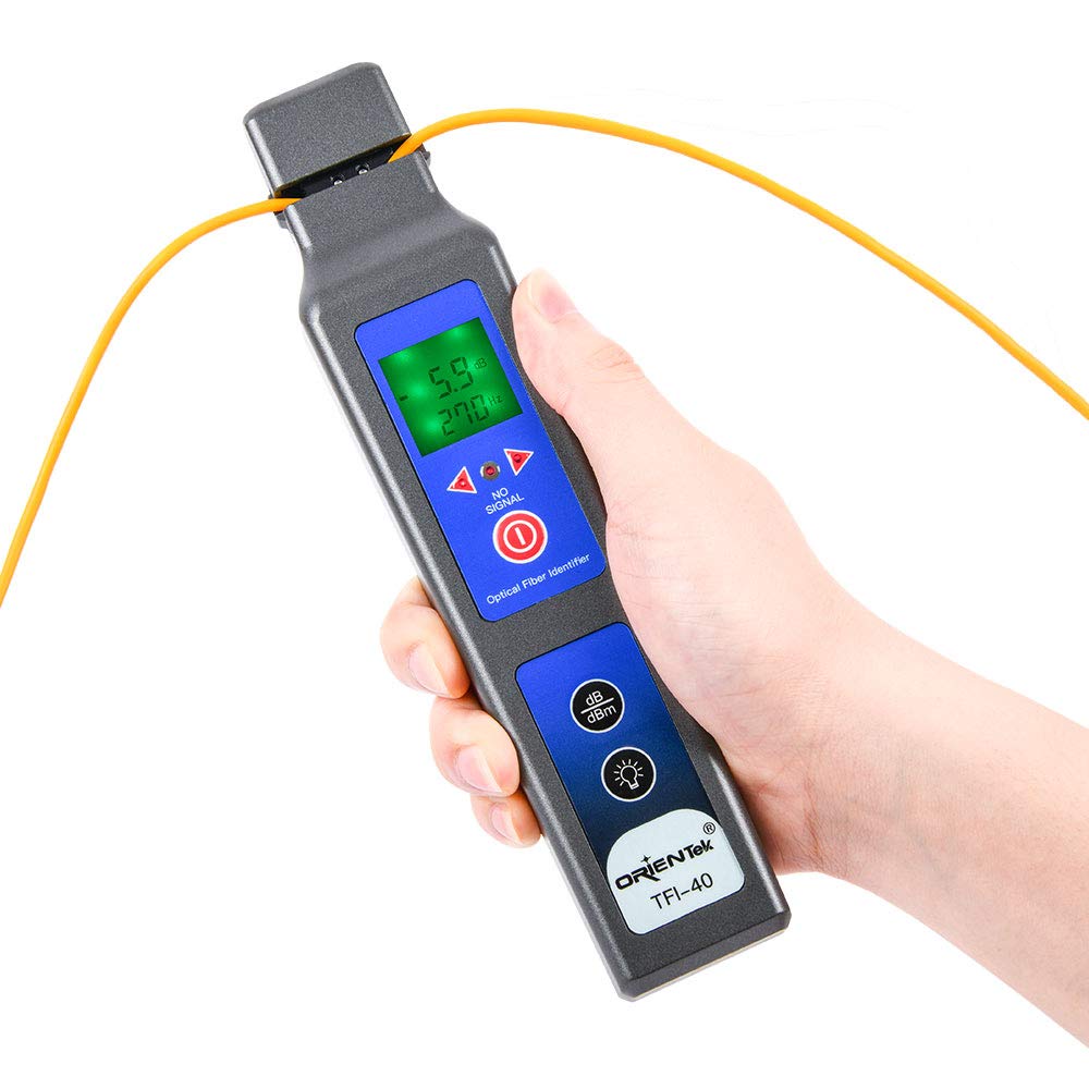 ORIENTEK TFI-40 Optical Fiber Identifier All-in-one Chuck Live with 10mw VFL 800nm-1700nm Fiber Detector Traffic Identifier OFI