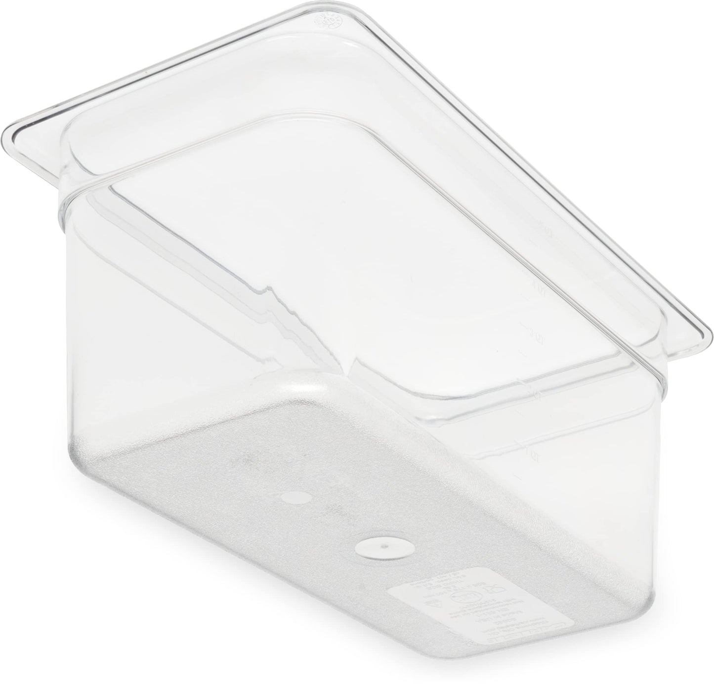 Carlisle FoodService Products Storplus Food Storage Container Food Pan, Chafing Pan for Catering, Buffets, Restaurants, Polycarbonate (Pc), 1/3 Size 6 Inches Deep, Clear, (Pack of 6)