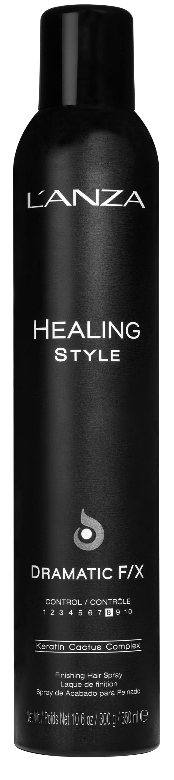 L'ANZA Healing Style Dramatic F/X Hair Spray with Strong Hold Effect, Eliminates Frizz, Nourishes, and Restructures the Hair While Styling, With UV and Heat Protection to Prevent Damage (10.6 Ounces)