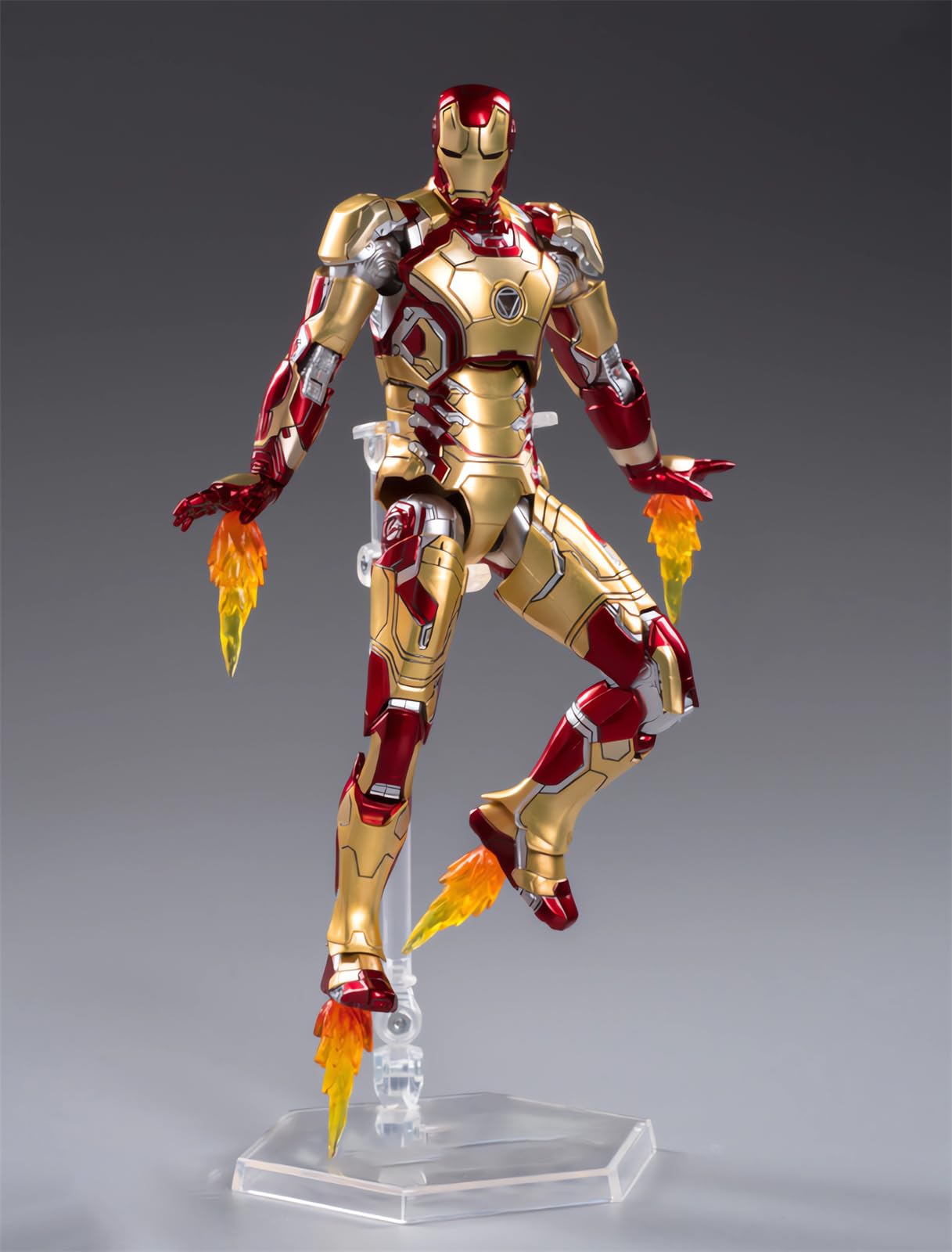 OVONNI 7 Inch Ironman MK42 Action Figure,Exquisite Painting Collectible Figure with Lots of Accessories (1/10 Scale)