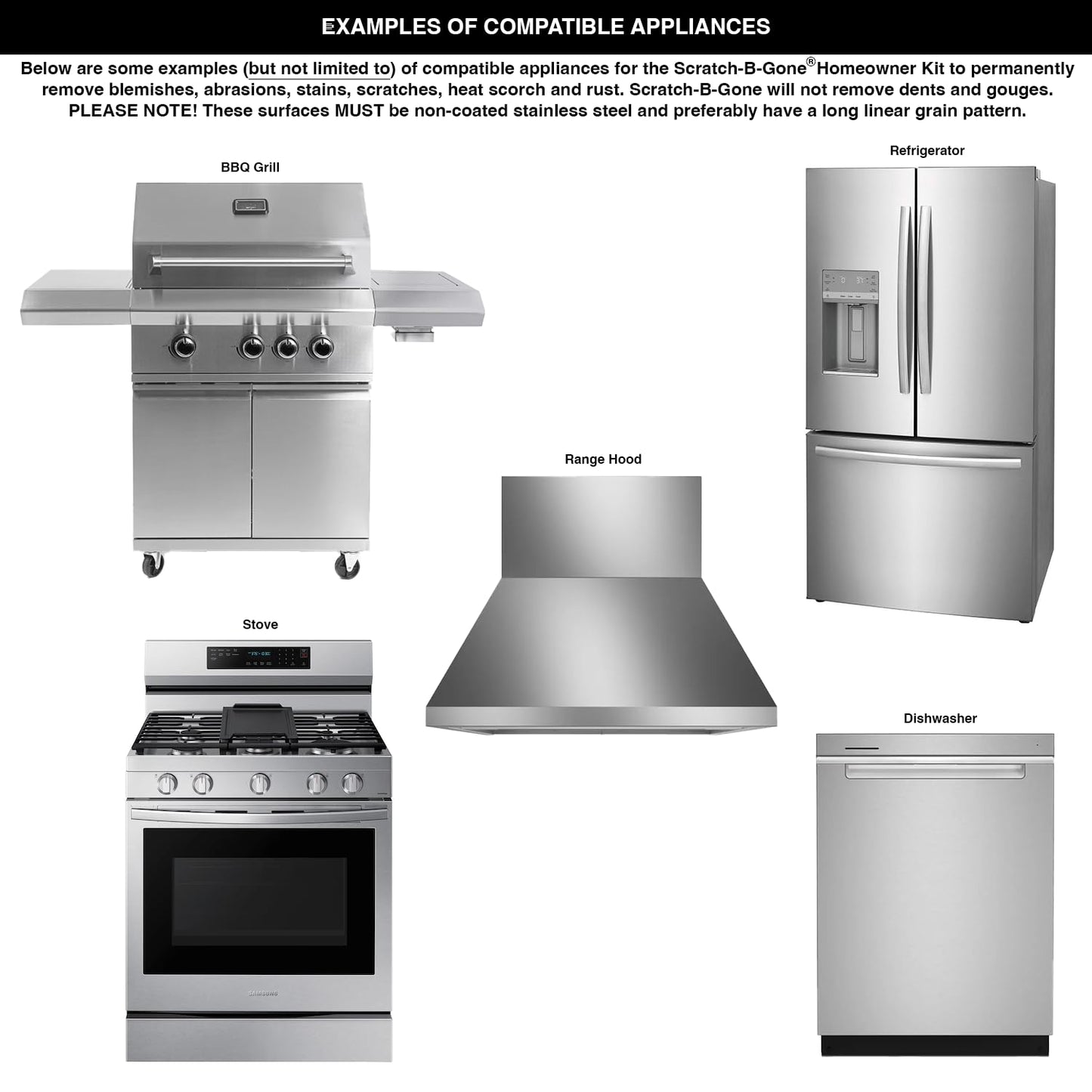 Barry's Restore It All Products - Scratch-B-Gone Homeowner Kit | The #1 selling kit used to remove scratches, rust, discoloration and more from non-coated Stainless Steel!