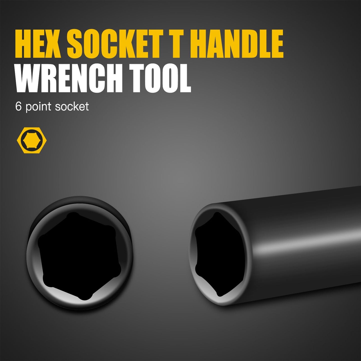 pgroup T-Handle Metric Socket Wrench Set 6-Point (6mm-19mm) Chrome Vanadium Steel
