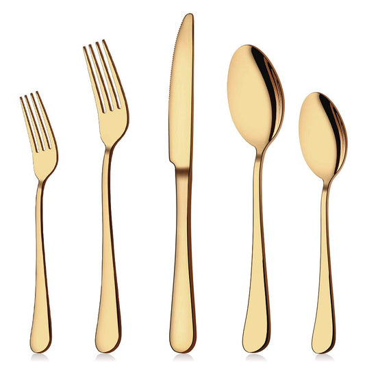 Aisoso Gold Silverware Set for 8, 40-Piece Gold Flatware Set Stainless Steel Cutlery Kitchen Utensil Set Mirror Polished