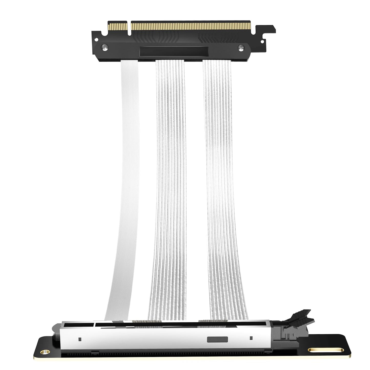 PCIe 5.0 Riser Cable 200mm - 32GT/s x16 GPU Extension Compatible with RTX 4090/5090, RX 7900XTX, WRX80/90E - Backwards Compatible with PCIe 4.0/3.0 - 29AWG Wires, Foxconn Armor, 6-Layer Black PCB