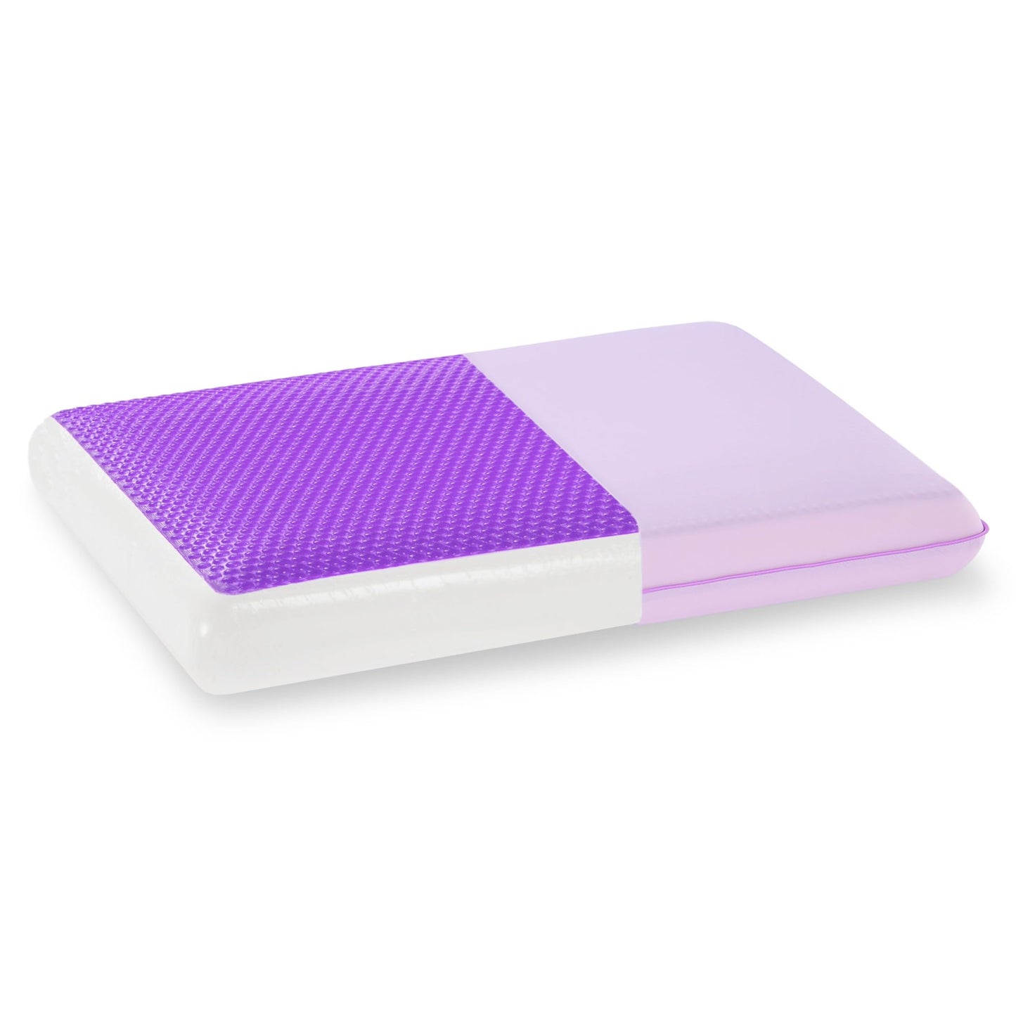 Gelsea Cooling Gel Memory Foam Pillow - Reversible Design, Neck Support for Side, Back, Stomach Sleepers, Standard Size, Removable & Machine Washable Cover, Pressure Relief for Hot Sleepers, Purple